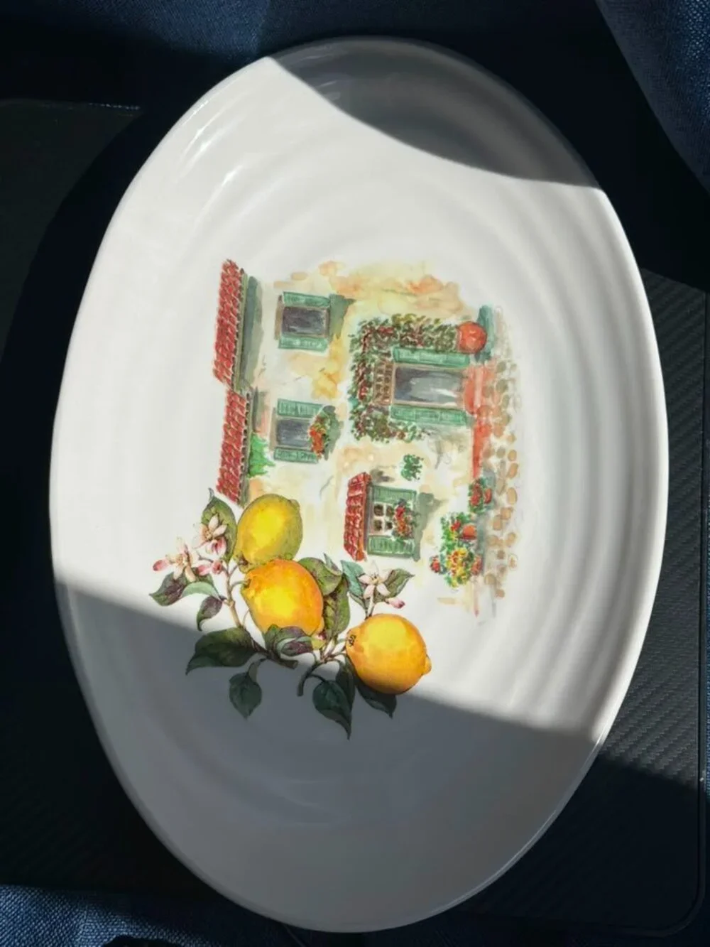 13x9 Ceramica Cuore Italian Villa Lemons on Branch Serving Platter Discontinued